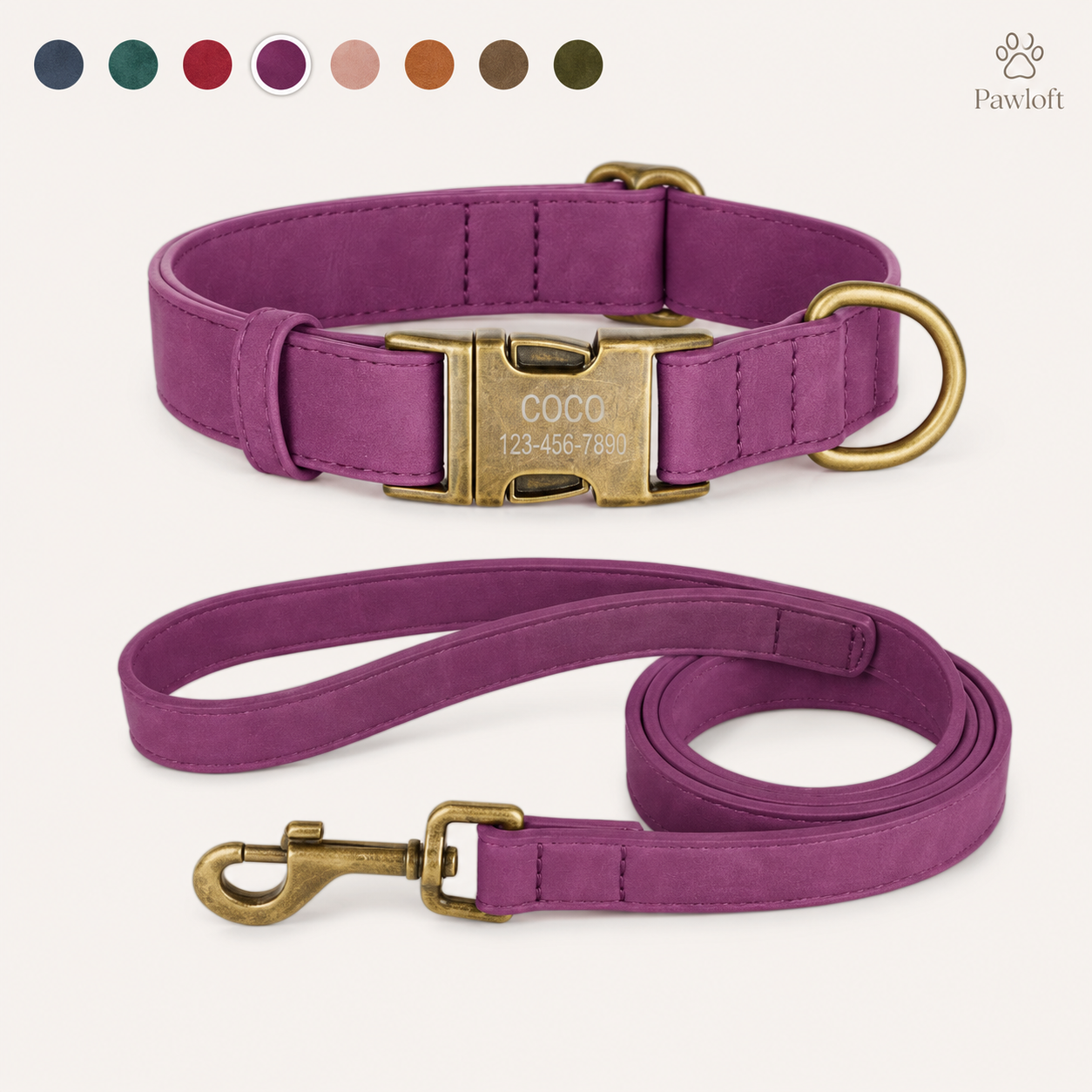 Personalized Dog Walking Set — Engraved Collar & Leash