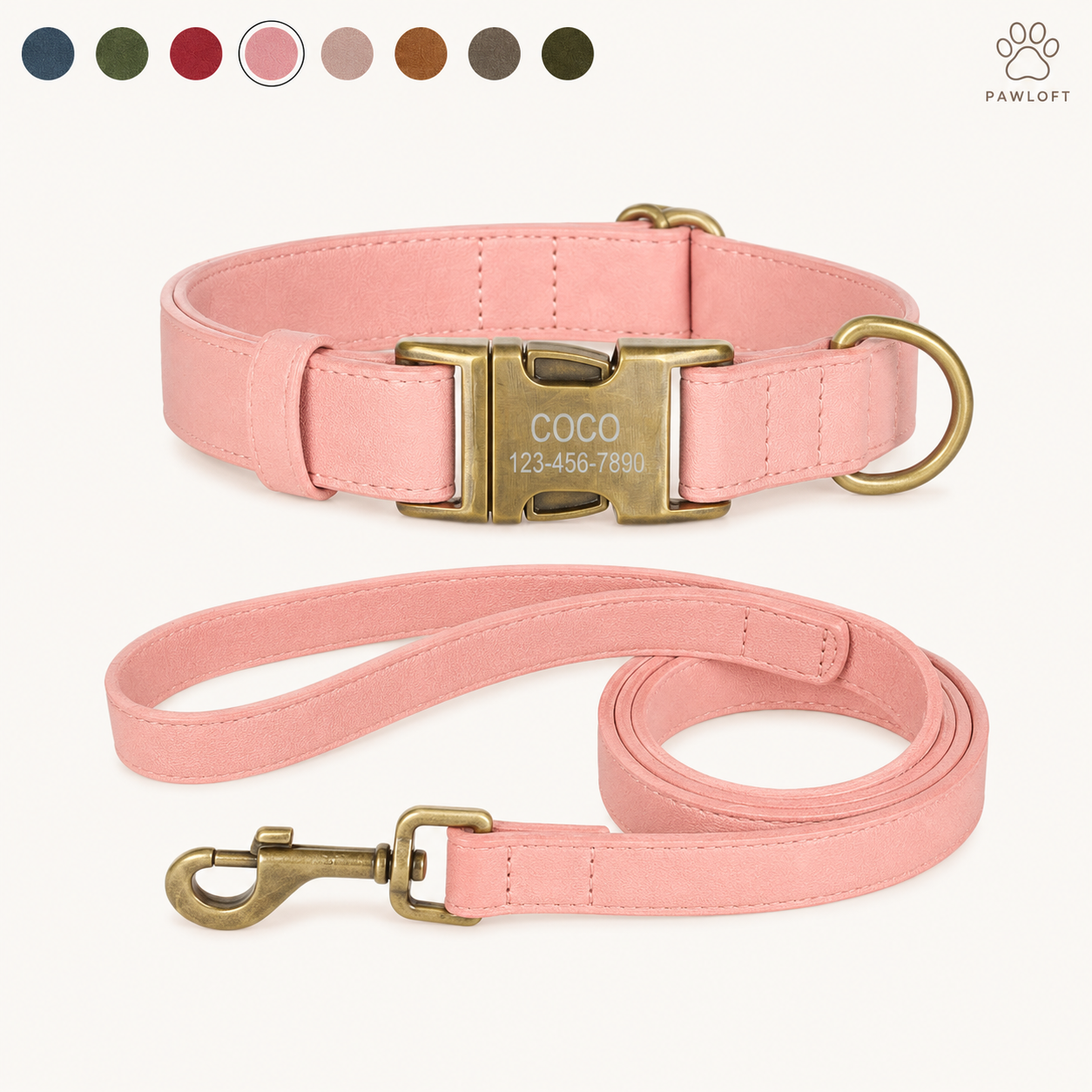Personalized Dog Walking Set — Engraved Collar & Leash