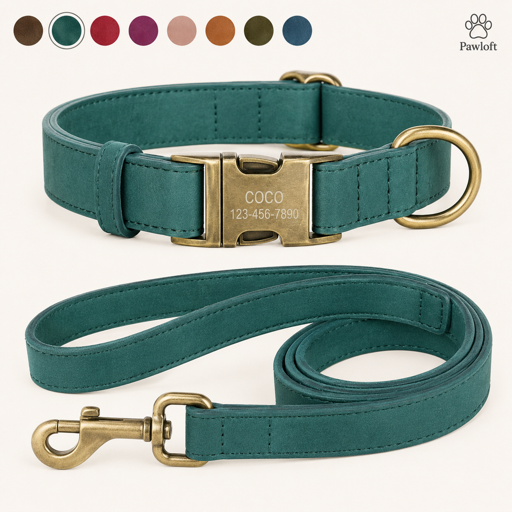 Personalized Dog Walking Set — Engraved Collar & Leash