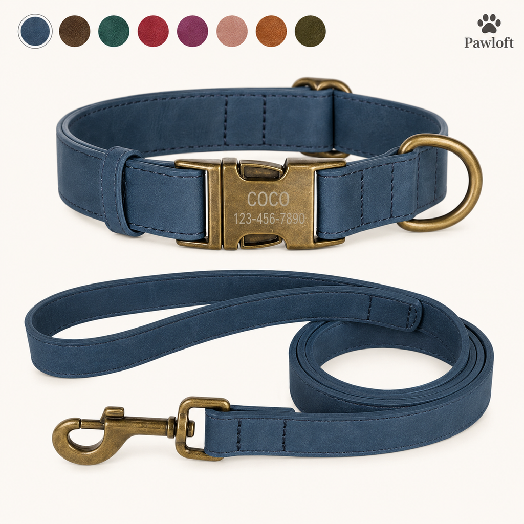 Personalized Dog Walking Set — Engraved Collar & Leash
