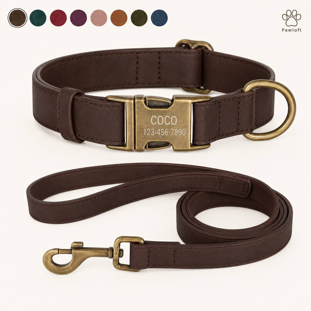Personalized Dog Walking Set — Engraved Collar & Leash