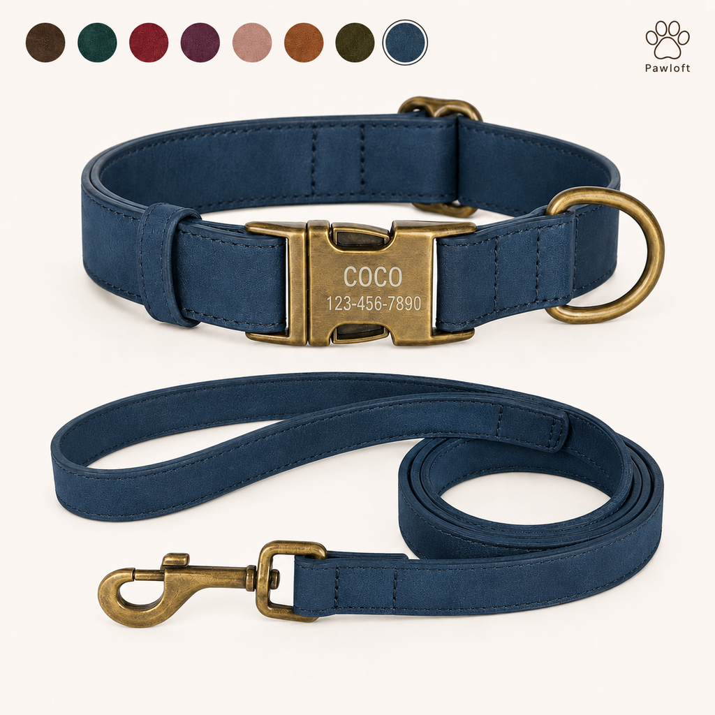 Personalized Dog Walking Set — Engraved Collar & Leash