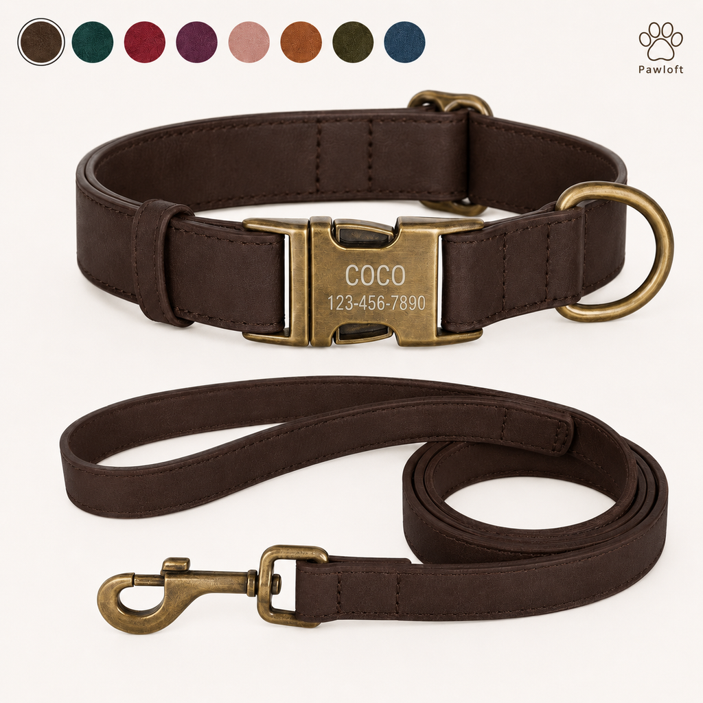 Personalized Dog Walking Set — Engraved Collar & Leash