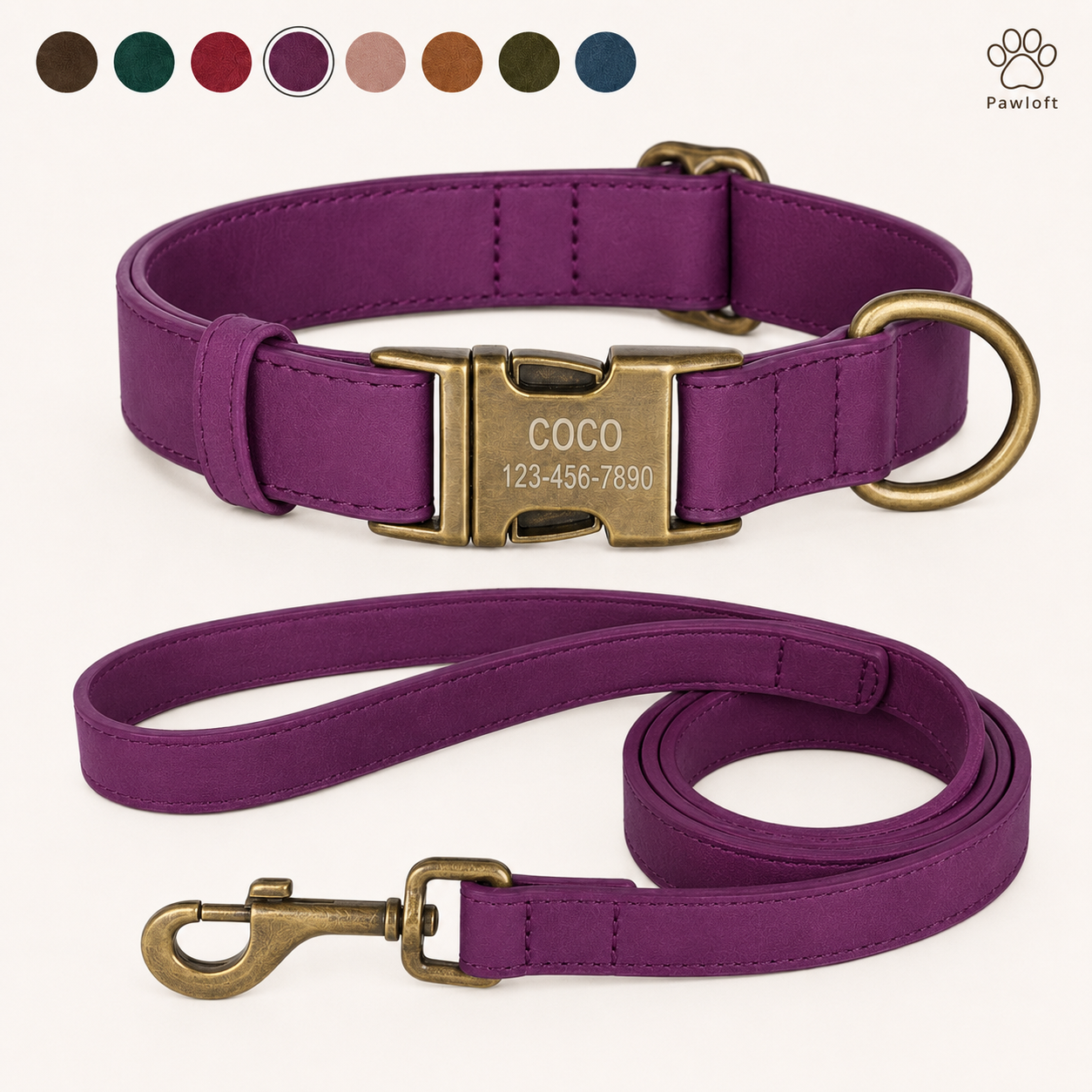 Personalized Dog Walking Set — Engraved Collar & Leash